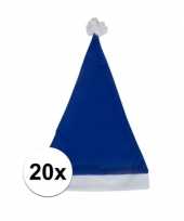 20x klassieke kerstmuts blauw voor volwassenen
