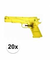 20x voordelige gele speelgoed waterpistolen 20 cm