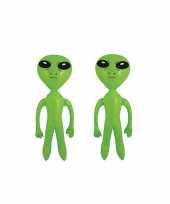 2x groene opblaasbare aliens