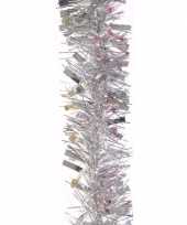 2x kerstboom folie slinger zilver 200 cm
