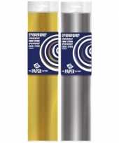 2x knutsel crepe vouw papier goud zilver 250 x 50 cm