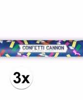 3x confetti knaller metallic kleuren 40 cm