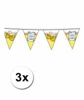 3x feest vlaggenlijnen met bier 10 meter