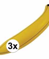 3x gele opblaasbare bananen 80 cm