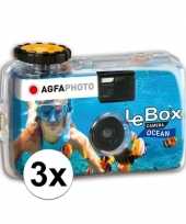 3x wergwerpcameras fototoestellen waterdicht 27 kleurenfotos