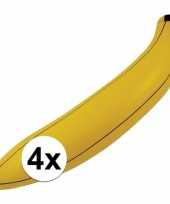4x gele opblaasbare bananen 80 cm