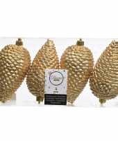 4x gouden kerstballen 12 cm glitter kunststof plastic kerstversiering