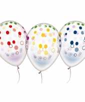 5 transparante ballonnen gekleurd stippen