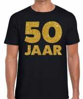 50 jaar glitter verjaardag t-shirt zwart heren