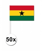 50 zwaaivlaggetjes ghanese vlag