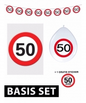 50ste verjaardag versiering pakket verkeersbord basic