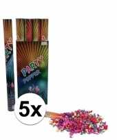 5x confetti knaller kleuren 60 cm