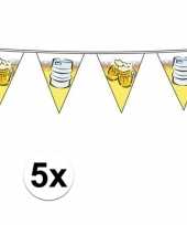 5x feest vlaggenlijnen met oktoberfest bier 10 meter