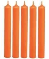 5x oranje dinerkaarsen 18 cm