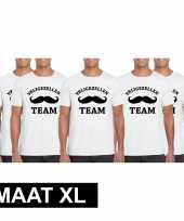 5x vrijgezellenfeest team t-shirt wit heren maat xl