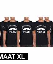 5x vrijgezellenfeest team t-shirt zwart heren maat xl