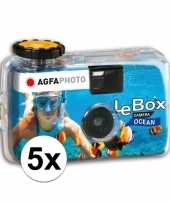 5x wergwerpcameras fototoestellen waterdicht 27 kleurenfotos