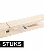 6x xxl houten knijpers 15 cm