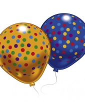 8 ballonnen met gekleurde stippen