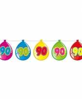 90 jaar slinger met kartonnen ballonnen 10 meter