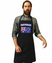 Australie vlag barbecueschort keukenschort zwart volwassenen