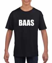 Baas tekst t-shirt zwart kinderen