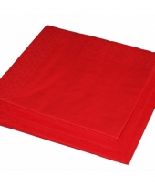 Bbq servetten rode kleur 25 stuks