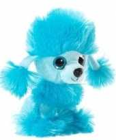 Blauw knuffeldier poedeltje 15 cm