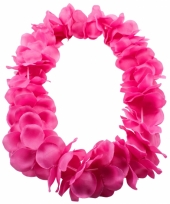 Bloemenkrans ketting roze