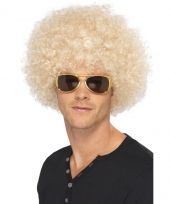 Blonde afro pruik synthetisch voor heren