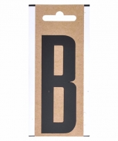 Boot sticker letter b zwart 10 cm