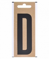 Boot sticker letter d zwart 10 cm