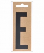 Boot sticker letter e zwart 10 cm