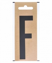 Boot sticker letter f zwart 10 cm