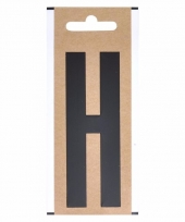 Boot sticker letter h zwart 10 cm