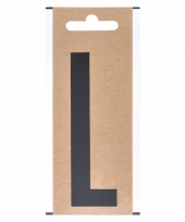 Boot sticker letter l zwart 10 cm
