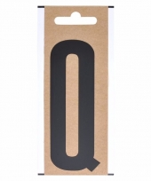 Boot sticker letter q zwart 10 cm