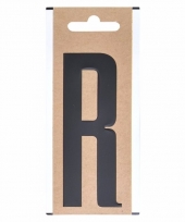 Boot sticker letter r zwart 10 cm