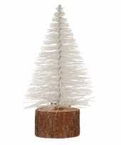 Bureau kerstboompje 14 cm wit