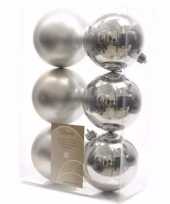 Christmas silver zilveren kerstversiering kerstballen pakket 6 stuks 10097308