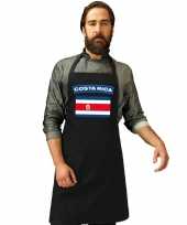 Costa rica vlag barbecueschort keukenschort zwart volwassenen