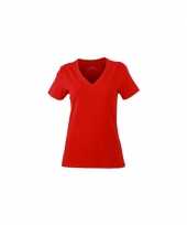Dames cotton stretch shirts rood