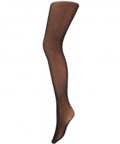 Dames lurex netpanty zwart met zilver