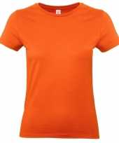 Dames t-shirt oranje met ronde hals