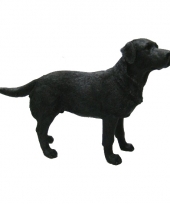 Decoratie beeld labrador zwart 14 cm