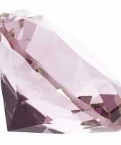 Decoratie diamanten edelstenen kristallen lichtroze 5 cm