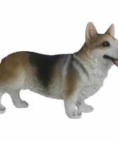 Decoratie dieren honden beeldjes welsh corgi 32 cm 10139541