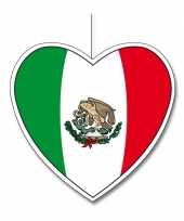 Decoratie hart met mexicaanse vlag 30 cm