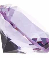 Decoratie namaak diamanten edelstenen kristallen lila paars 4 cm