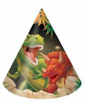 Dinosaurus kinder feesthoedjes 16 stuks